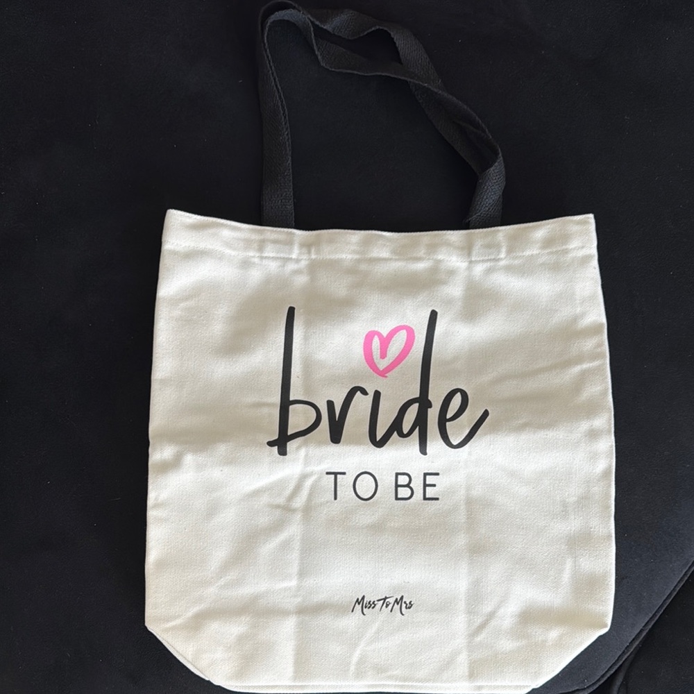 Bride To Be Tote Bag - White and Black